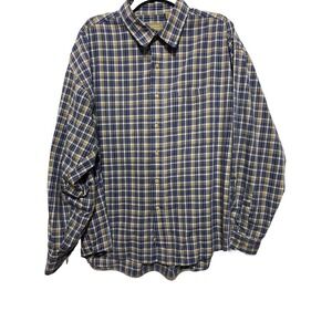 Haggar  Clothing Mens Shirt XL Button Down Long Sleeve Plaid Shirt